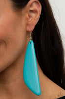 Scuba Dream Earrings-Lovelee's Treasures-blue,blue finish,earrings,flared wooden frame,jewelry,standard fishhook fitting