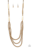 Paparazzi - Beaded Beacon - Brass Necklaces