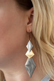 Danger Ahead Earrings-Lovelee's Treasures-black,earrings,jewelery,kite shaped,multi,standard fishhook fitting