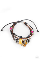 Bodacious Butterfly - Multi         Bracelets-Lovelee's Treasures-bracelets,butterfly,jewelry,multi,new arrivals,sliding knot closure,yellow