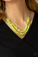 Staycation Status - Green  Necklaces New Arrivals-Lovelee's Treasures-green,green shell-like beads,jewelry,necklaces,new arrivals
