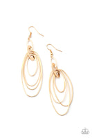 Paparazzi ~ OVAL The Moon - Gold Earrings New Arrivals-Lovelee's Treasures-earrings,gold,jewelry,layered,new arrivals 5/11/21,ovals,paparazzi,standard fishhook fitting
