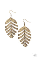Palm Lagoon - Brass Earrings New Arrivals-Lovelee's Treasures-brass,earrings,jewelry,palm leaf,standard fishhook fitting