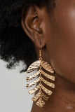 Palm Lagoon - Gold Earrings New Arrivals-Lovelee's Treasures-earrings,gold,jewelry,leaf,standard fish hook