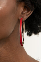 Paparazzi - Fearless Flavor - Red Earrings New Arrivals-Lovelee's Treasures-earrings,hoop,hoops,jewelry,new arrivals,red