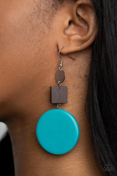 Modern Materials - Blue Earrings New Arrivals-Lovelee's Treasures-blue,earrings,jewelry,new arrivals 5/24/21,standard fishhook fitting