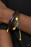 FROND and Center - Yellow Bracelets New Arrivals-Lovelee's Treasures-bracelets,braided leather bands,jewelry,leather,new arrivals 5/6/21,silver leaf,yellow