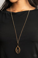 Dizzying Definition - Gold Necklaces New Arrivals-Lovelee's Treasures-almond shaped,gold,jewelry,Lengthened gold chain,long gold chain,necklaces,new arrivals 4/22/21