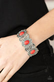 Desert Relic - Red Bracelets New Arrivals-Lovelee's Treasures-bracelets,jewelry,new arrivals,red,stretchy band