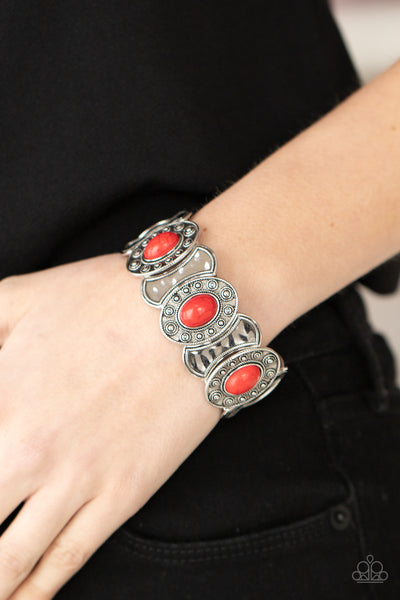 Desert Relic - Red Bracelets New Arrivals-Lovelee's Treasures-bracelets,jewelry,new arrivals,red,stretchy band