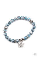 Butterfly Wishes - Blue Bracelets New Arrivals-Lovelee's Treasures-blue butterfly charm,bracelets,butterfly,jewelry,new arrivals,stretchy band