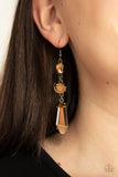 Sophisticated Smolder - Brass Earrings