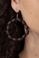 Living The WOOD Life - Brown Earrings New Arrivals-Lovelee's Treasures-Chunky brown wooden beads,earrings,jewelry,new arrivals,standard fishhook fitting,wood wooden
