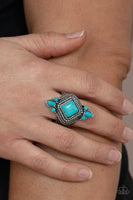 Mesa Mystic - Blue  Rings New Arrivals-Lovelee's Treasures-blue,jewelry,new arrivals,rings,stretchy band,turquoise stone