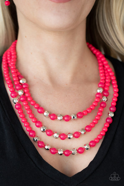 STAYCATION All I Ever Wanted - Pink  Necklaces COMING SOON Pre-Order-Lovelee's Treasures-coming soon Pre-Order,jewelry,layers,necklaces,pink,pink beads,vivacious layers