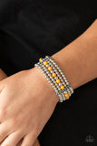 Gloss Over The Details Bracelets-Lovelee's Treasures-bracelets,jewelry,Marigold beads,orange,stretchy bands,studded silver frames,vivacious layers