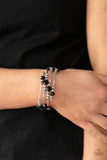 Showy Shimmer - Black Bracelets New Arrivals-Lovelee's Treasures-black,bracelets,crystal-like accents,infinity wrap bracelet,jewelry,new arrivals 4/27/21