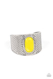 Poshly Pharaoh - Yellow Bracelets New Arrivals-Lovelee's Treasures-bracelets,cuff,diamond-like textures,Illuminating bead,jewelry,new arrivals,tribal inspired,yellow