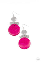 Paparazzi ~ Diva Of My Domain - Pink Earrings-Lovelee's Treasures-earrings,jewelry,pink,wood,wooden disc
