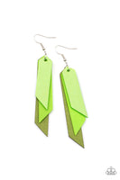 Suede Shade - Green Earrings New Arrivals-Lovelee's Treasures-earrings,green,jewelry,leather,standard fishhook fitting,suede