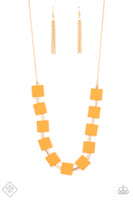 Hello, Material Girl - Orange  Necklaces New Arrivals-Lovelee's Treasures-fashion fix necklace,jewelry,necklaces,new arrivals 4/27/21,orange,spring Pantone® of Marigold flare,warm gold metallic accents