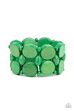 Beach Bravado - Green-Lovelee's Treasures-bracelets,Earthy green,green,jewelry,stretchy bands,wood,wooden