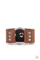 Moto Mayhem - Brown Bracelets New Arrivals-Lovelee's Treasures-adjustable snap closure,bracelets,brown,jewelry,new arrivals 5/18/21