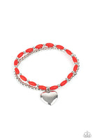 Candy Gram - Red       Bracelets-Lovelee's Treasures-bracelets,heart,jewelry,stretchy band