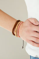 STACK To Basics - Pink       Bracelets-Lovelee's Treasures-bracelets,jewelry,pink,pink wooden beads,strands of cork
