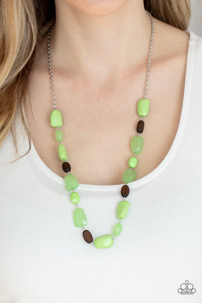Meadow Escape - Green Necklaces New Arrivals-Lovelee's Treasures-Apple Green,green,jewelry,necklaces,new arrivals,wooden beads