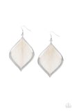 String Theory - White Earrings New Arrivals-Lovelee's Treasures-earrings,hoops,jewelry,standard fishhook fitting,threaded,white