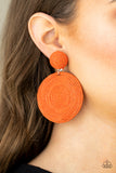 Circulate The Room - Orange Earrings