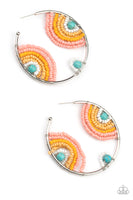 Rainbow Horizons - Multi Earrings New Arrivals-Lovelee's Treasures-earrings,hoops,jewelry,measures approximately 2" in diameter,multi,new arrivals,seed beads,standard post fitting