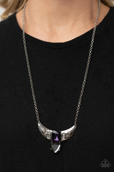 You the TALISMAN! - Purple Necklaces New Arrivals-Lovelee's Treasures-emerald cut gems,jewelry,necklaces,purple,triangular cut gem