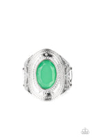 Calm And Classy - Green  Rings New Arrivals-Lovelee's Treasures-green,jewelry,new arrivals,oval Mint gem,rings,stretchy band