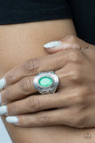 Calm And Classy - Green  Rings New Arrivals-Lovelee's Treasures-green,jewelry,new arrivals,oval Mint gem,rings,stretchy band