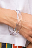 Clear-Cut Couture - White Bracelets New Arrivals-Lovelee's Treasures-acrylic,bracelets,clear,fashion fix bracelets,jewelry,new arrivals