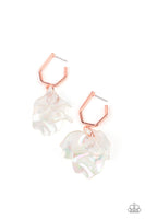 Paparazzi - Jaw-Droppingly Jelly - Copper Earrings New Arrivals-Lovelee's Treasures-1" in diameter,acrylic petals,copper,earrings,Hoop,jewelry,new arrivals,standard fishhook fitting