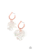 Paparazzi - Jaw-Droppingly Jelly - Copper Earrings New Arrivals-Lovelee's Treasures-1" in diameter,acrylic petals,copper,earrings,Hoop,jewelry,new arrivals,standard fishhook fitting