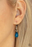 Garden Fairytale - Blue Necklaces             New Arrivals-Lovelee's Treasures-blue,Blue teardrop,jewelry,leafy fringe,necklaces,new arrivals