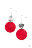 Opulently Oasis - Red Earrings New Arrivals-Lovelee's Treasures-earrings,jewelry,new arrivals,red,standard fishhook fitting