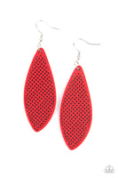 Surf Scene - Red Earrings New Arrivals-Lovelee's Treasures-earrings,jewelry,new arrivals,red,standard fishhook fitting,wood wooden