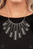 Paparazzi - FAN-tastically Deco - Black Necklaces New Arrivals-Lovelee's Treasures-black,fashion fix necklace,glossy black,jewelry,necklaces,new arrivals,paparazzi
