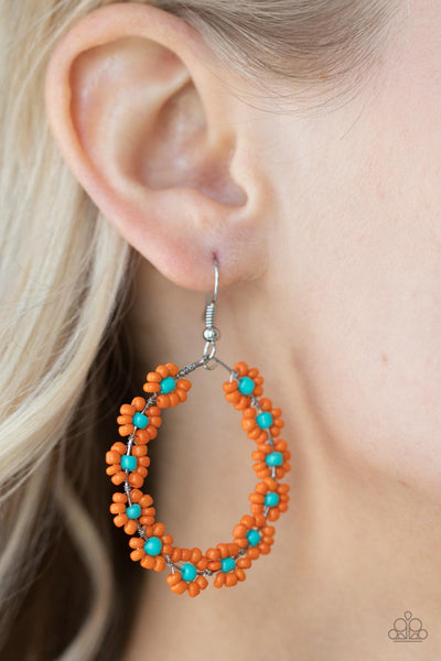 Festively Flower Child - Orange Earrings COMING SOON Pre-Order-Lovelee's Treasures-coming soon Pre-Order,earrings,jewelry,orange,standard fishhook