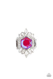 Divine Intervention - Pink Rings  New Arrivals-Lovelee's Treasures-hexagonal pink rhinestone,jewelry,new arrivals,pink,rings,stretchy band