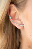 Sleekly Shimmering - White Earrings