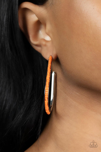 Beaded Bauble - Orange Earrings