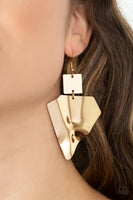 Deceivingly Deco - Gold Earrings