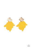 Crimped Couture - Yellow Earrings
