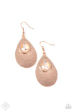 Paparazzi - Tranquil Trove - Rose Gold Earrings New Arrivals-Lovelee's Treasures-earrings,fashion fix earrings,iridescent,jewelry,new arrivals 4/22/21,rose gold,teardrop